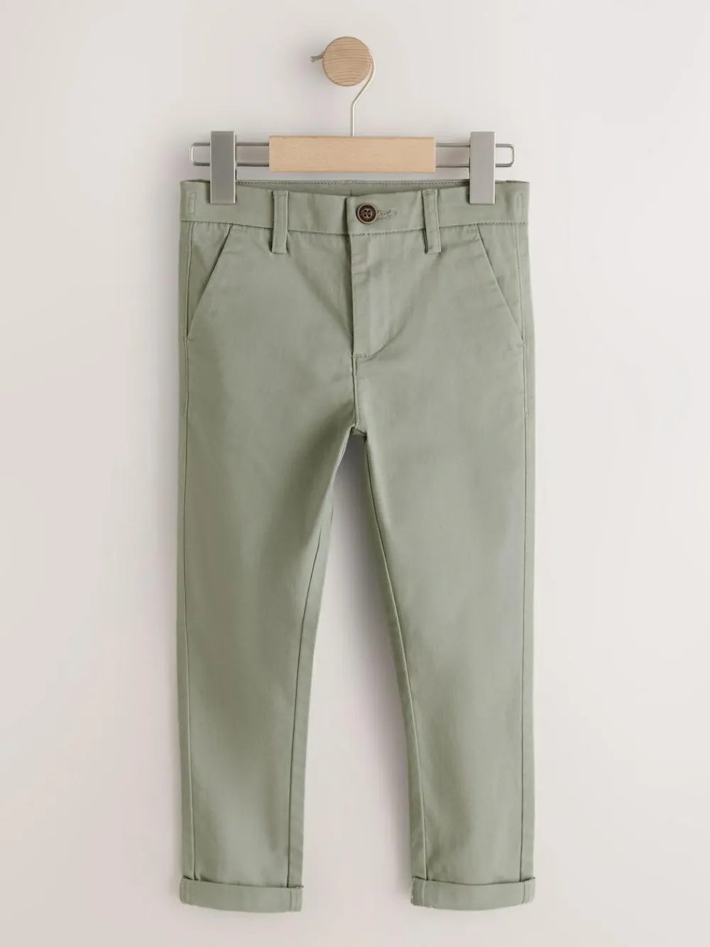 Sale Next Sage Green Skinny Fit Stretch Chino Trousers (3-17yrs)