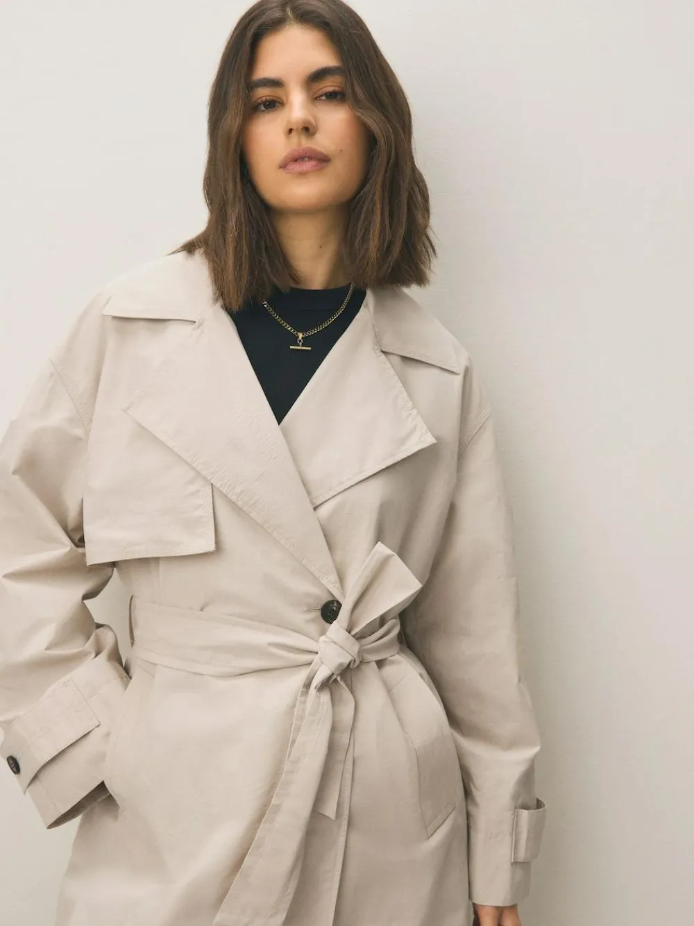 Outlet Next Shower Resistant Trench Coat Sand