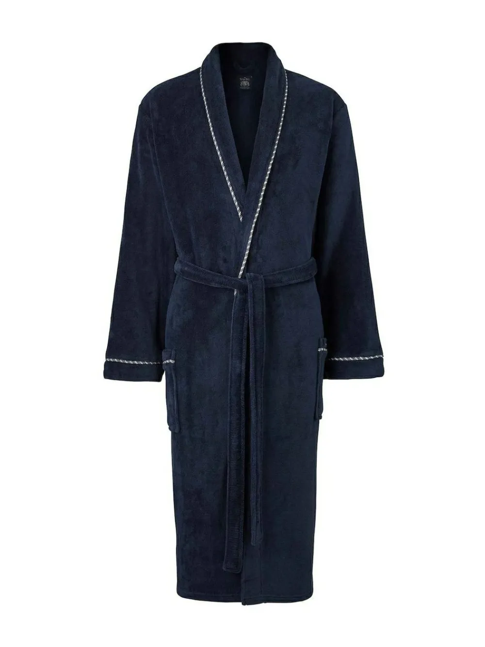 Discount Savile Row Company Lightweight Soft Fleece Rope Edge Dressing Gown Blue