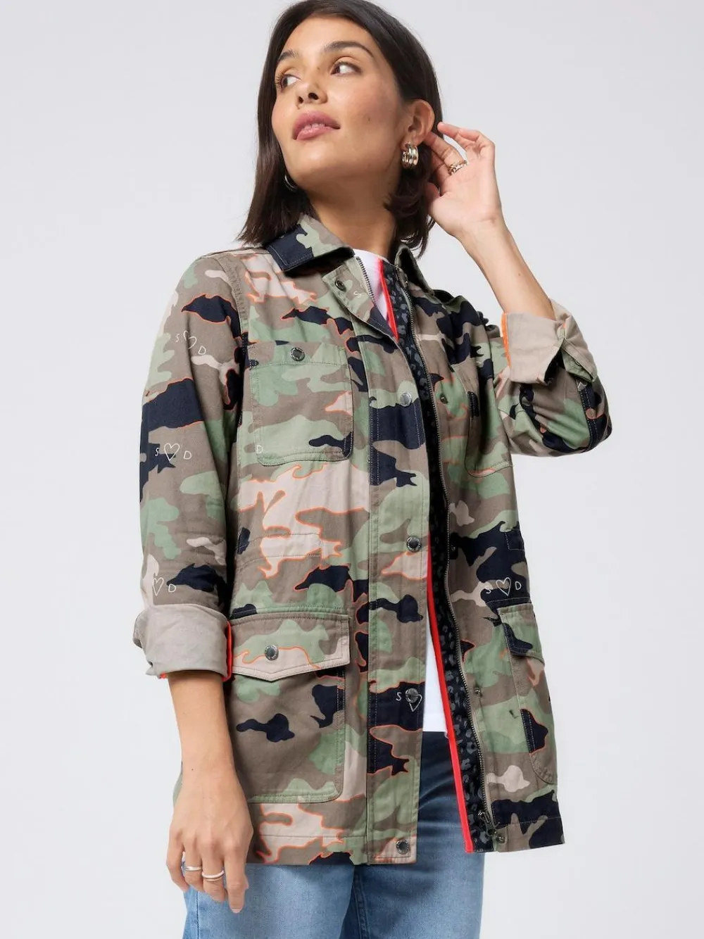 SCAMP & DUDE Green Shacket Cotton Camo Print^Women Coats & Jackets|Coats & Jackets