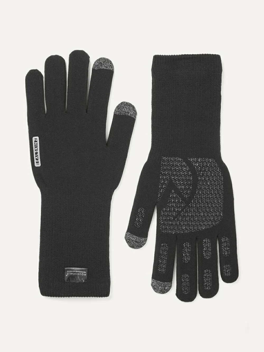 Sealskinz Skeyton Waterproof All Weather Ultra Grip Knitted Gauntlet Black Gloves^ Hats, Gloves & Scarves|Hats, Scarves & Gloves