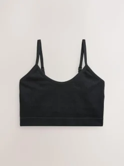 New self. Seamless Rib Long Line Bralette 2 Pack Black/White