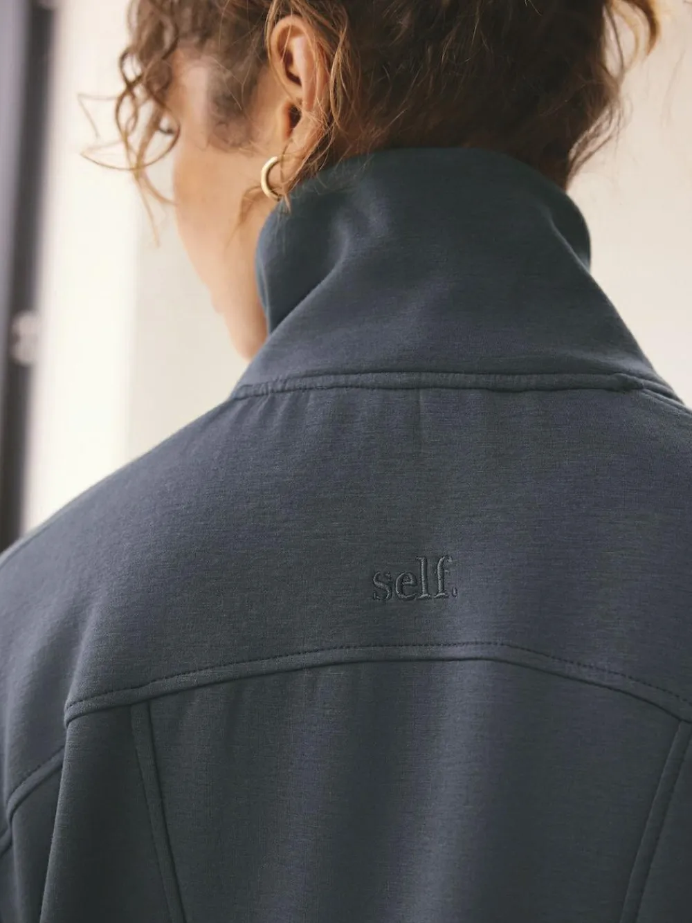 New self. Half Zip Modal Sweatshirt Blue