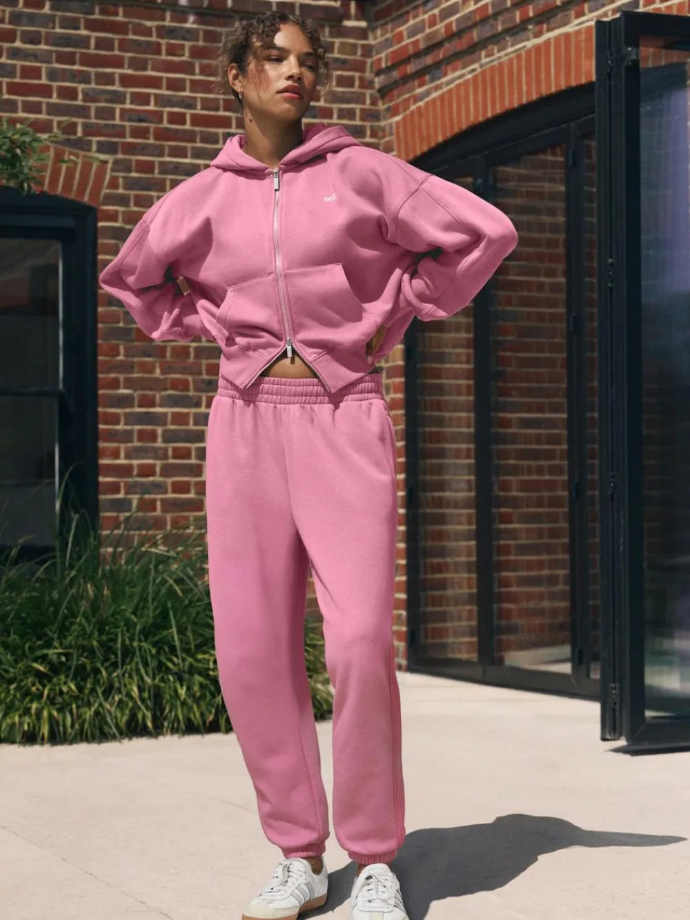 New self. Hooded Zip Through Jacket Bright Pink
