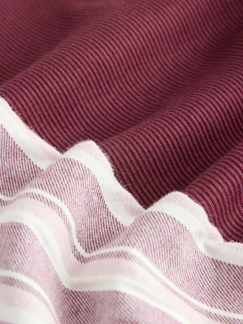 self. Burgundy Red Stripe Ribbed Vest Top and Long Leg Pyjamas Set^Women Pyjamas|All Night & Lounge