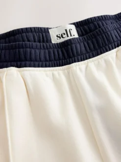 Best self. Ecru/Navy Wide Leg Joggers