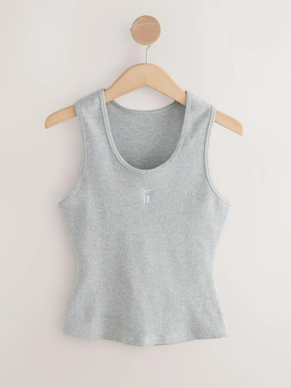 self. Cotton Rib Scoop Neck Vest^Women Loungewear