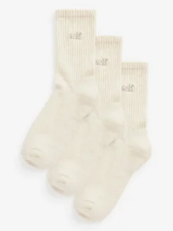 self. Oat 3 Pack Cushion Sole Lounge Ankle Socks 3 Pack^Women Socks & Tights|Sportswear