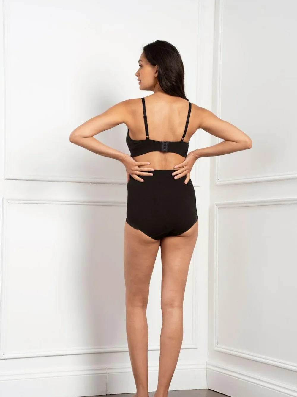 Seraphine Black Cotton Rib Jersey Maternity & Postpartum Briefs 5 Pack^Women Panties|All Lingerie