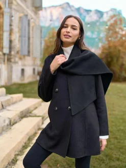 Seraphine Black Double Breasted Wool Maternity Coat^Women Coats & Jackets|Coats & Jackets