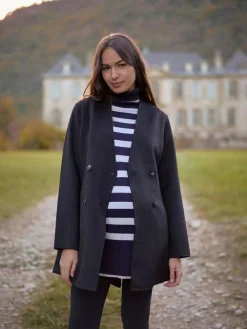 Seraphine Black Double Breasted Wool Maternity Coat^Women Coats & Jackets|Coats & Jackets