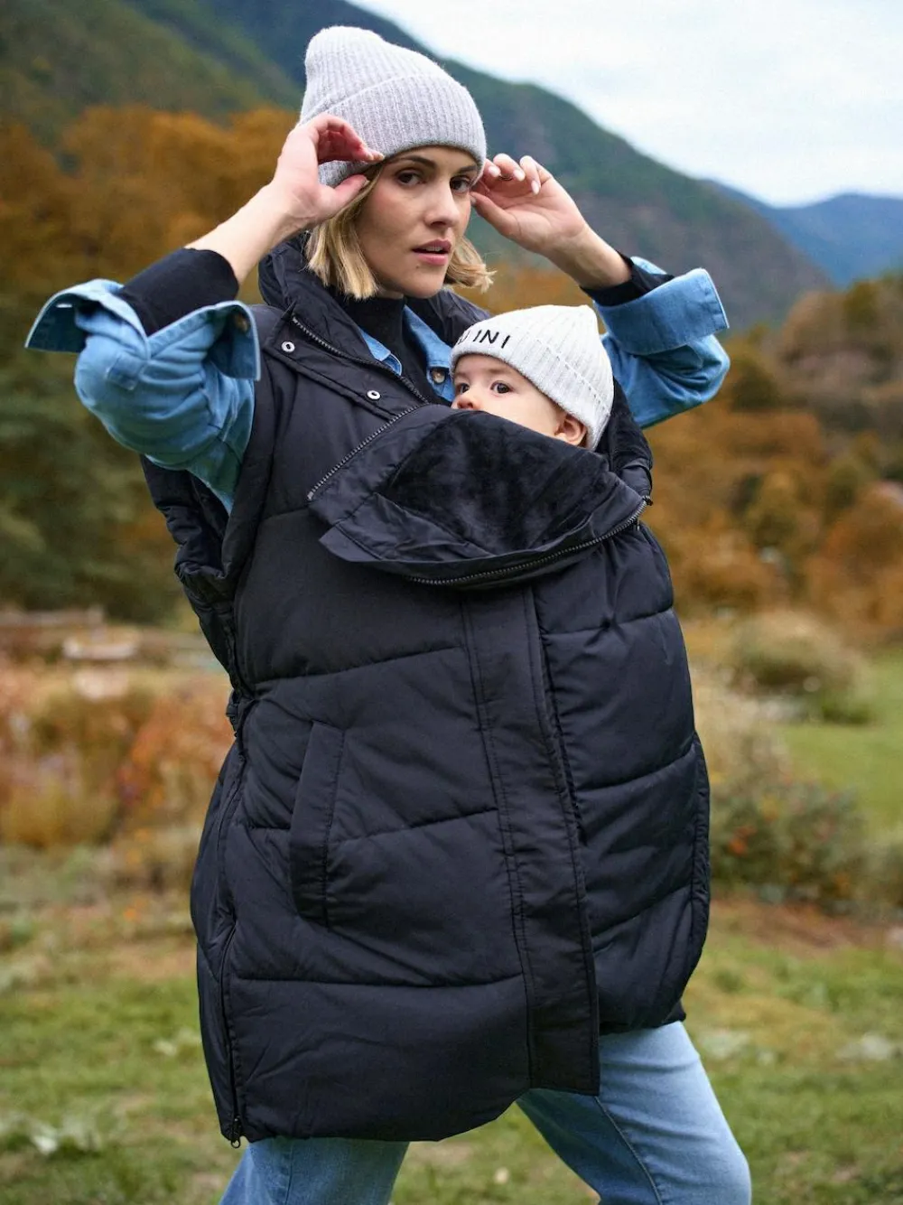 New Seraphine Black 3-In-1 Maternity & Babywearing Gilet