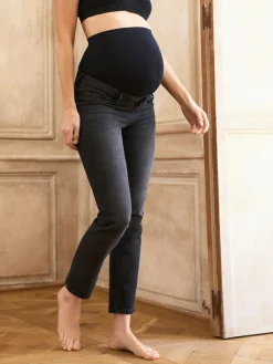 Clearance Seraphine Black Petite Premium Organic Overbump Maternity Slim-Fit Jeans