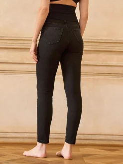 New Seraphine Tall Tall Premium Organic Overbump Maternity Skinny Jeans Black