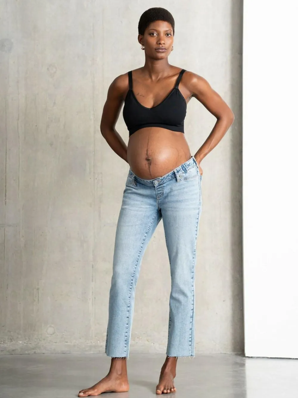 Seraphine Blue Premium Organic Underbump Maternity Slim-Fit Jeans^Women Jeans|Jeans