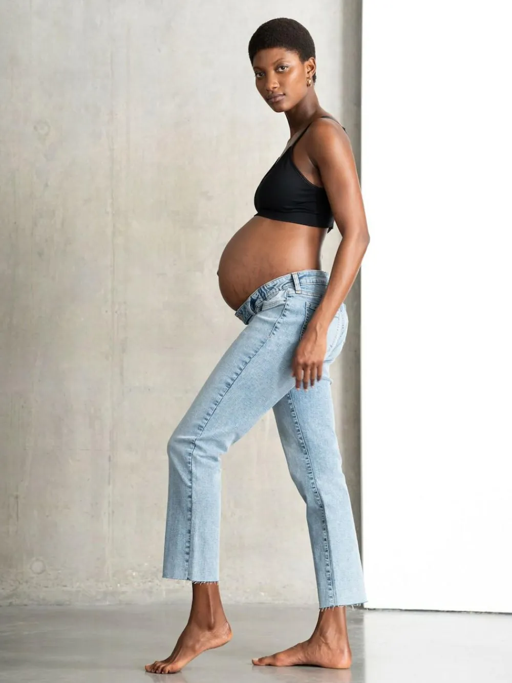 Seraphine Blue Premium Organic Underbump Maternity Slim-Fit Jeans^Women Jeans|Jeans