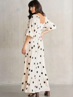 Seraphine Cream Maternity Maxi Dress^Women Maxi Dresses
