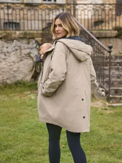 Discount Seraphine 3-In-1 Maternity & Babywearing Raincoat Taupe Grey