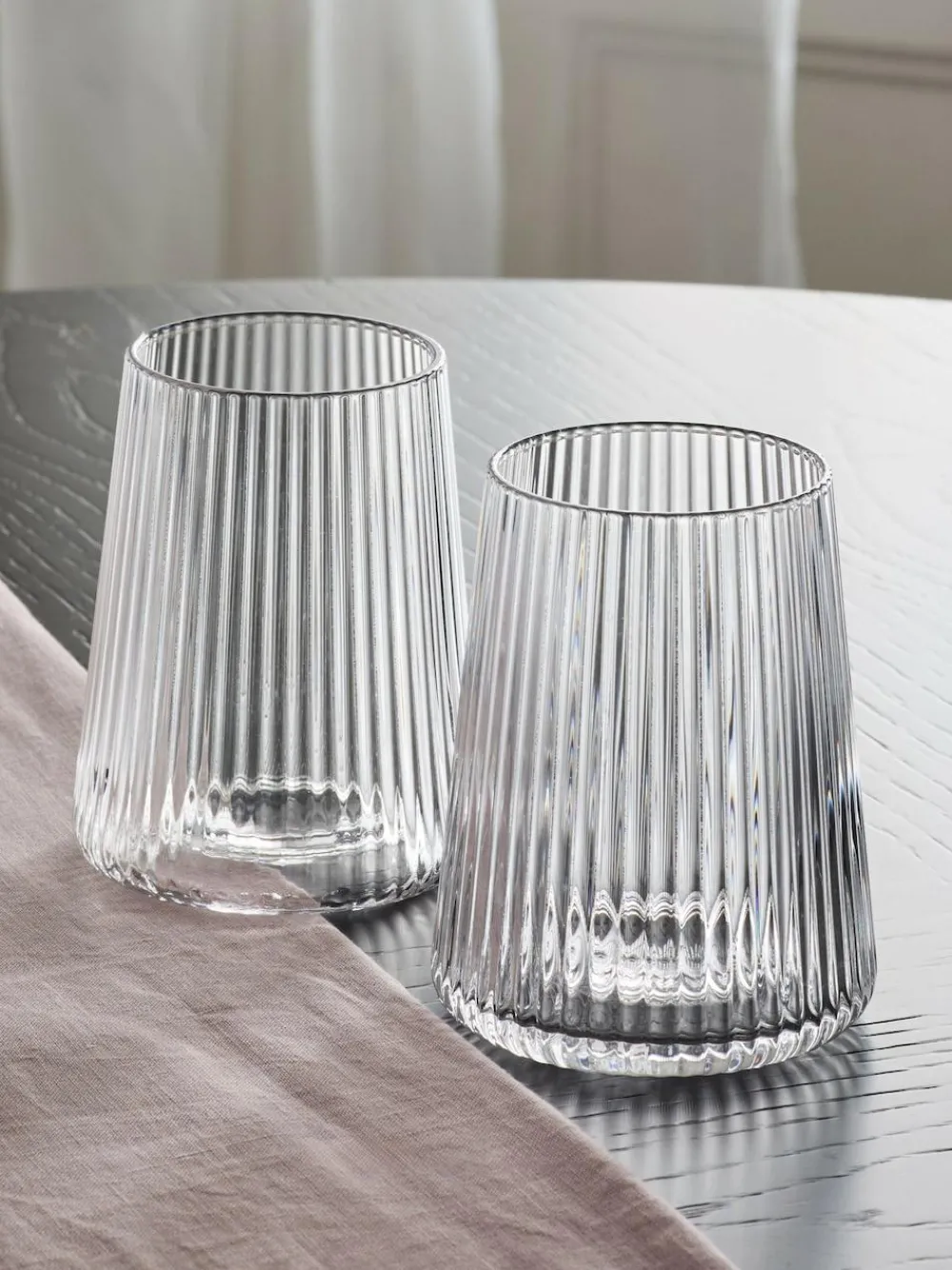 Next Set of 4 Clear Hollis Angular Set of 4 Short Tumbler Glasses^ Glassware