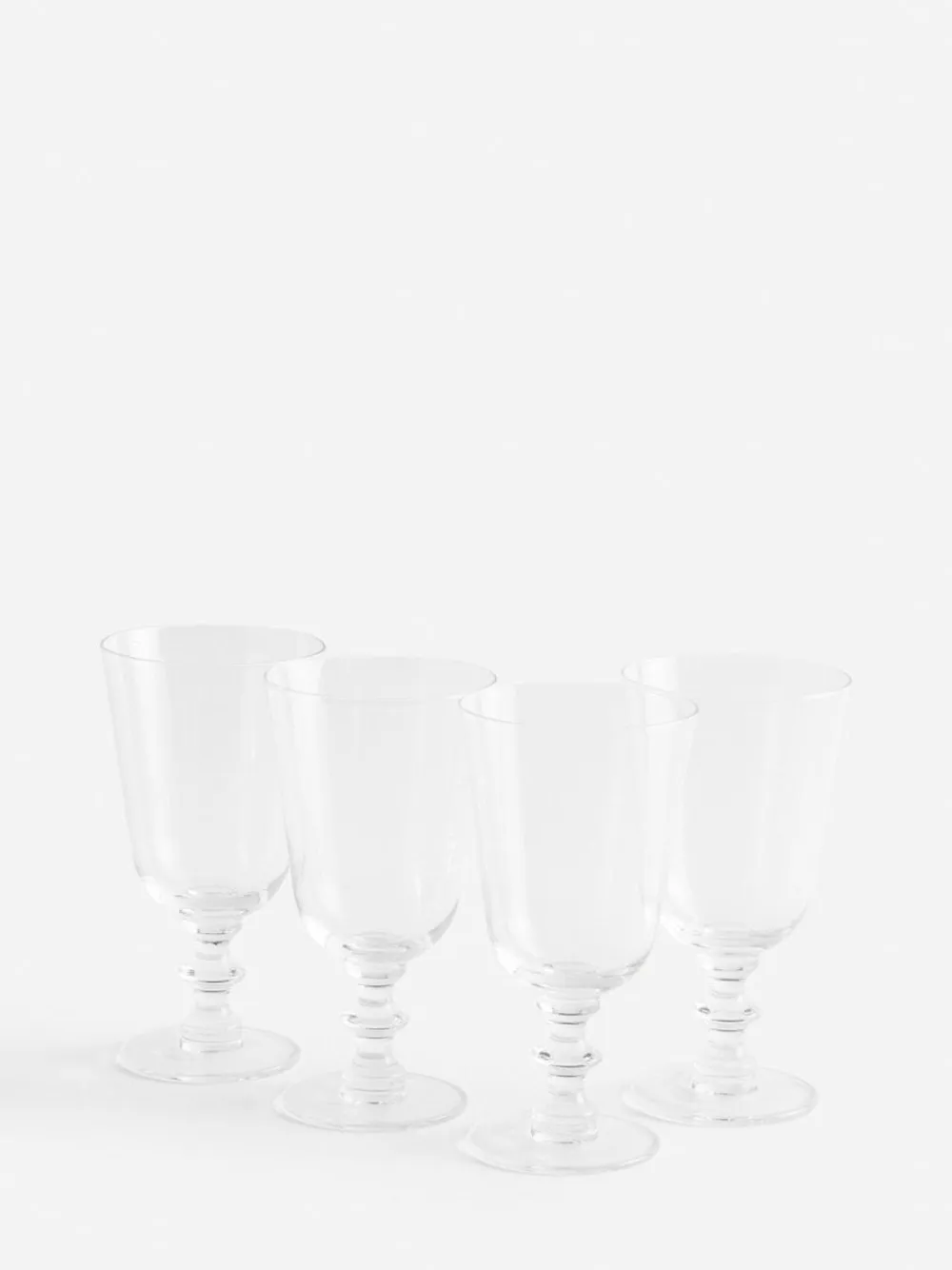 Online Next Set of 4 Clear Pressed Stem Wine Glasses