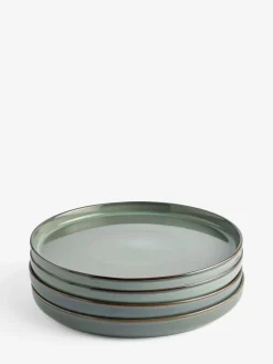 Next Set of 4 Green Dalton Dinner Plates^ Dinner Sets & Pasta Bowls
