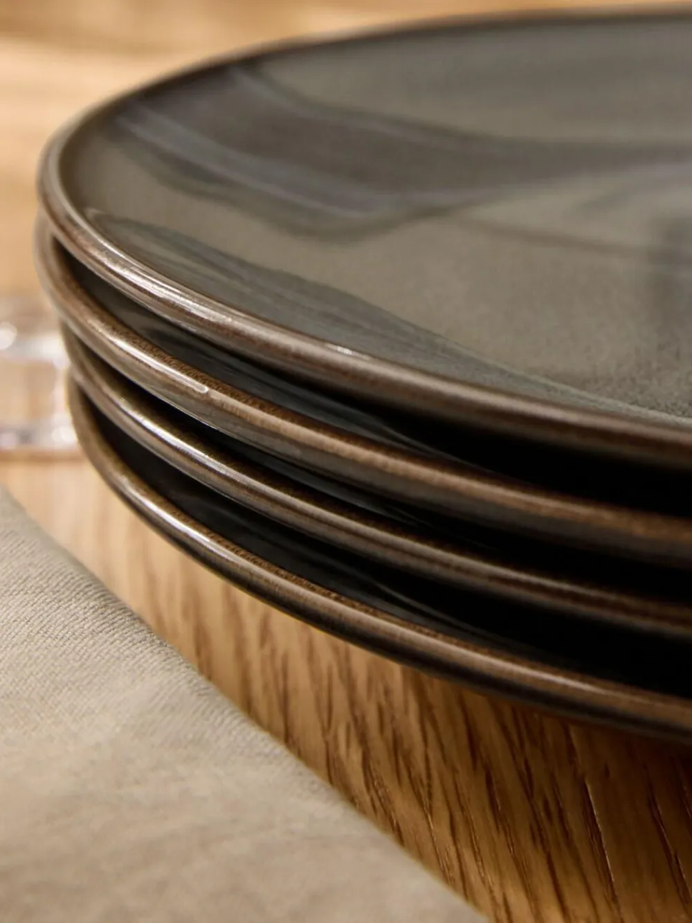 Next Set of 4 Grey Hampton Dinner Plates^ Dinner Sets & Pasta Bowls