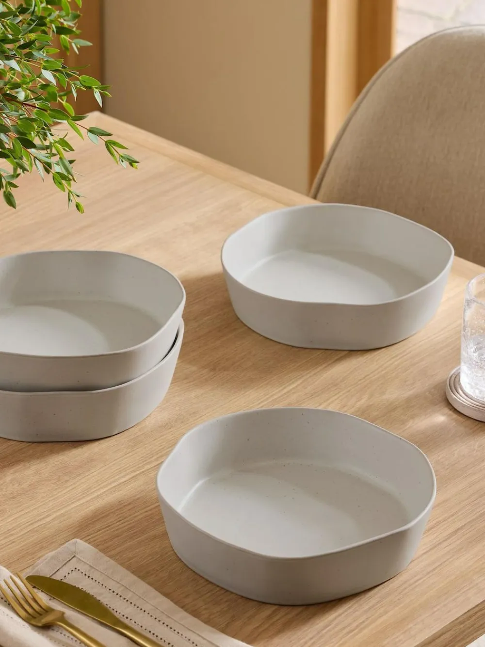 Clearance Next Set of 4 Natural Lana Set of 4 Pasta Bowls