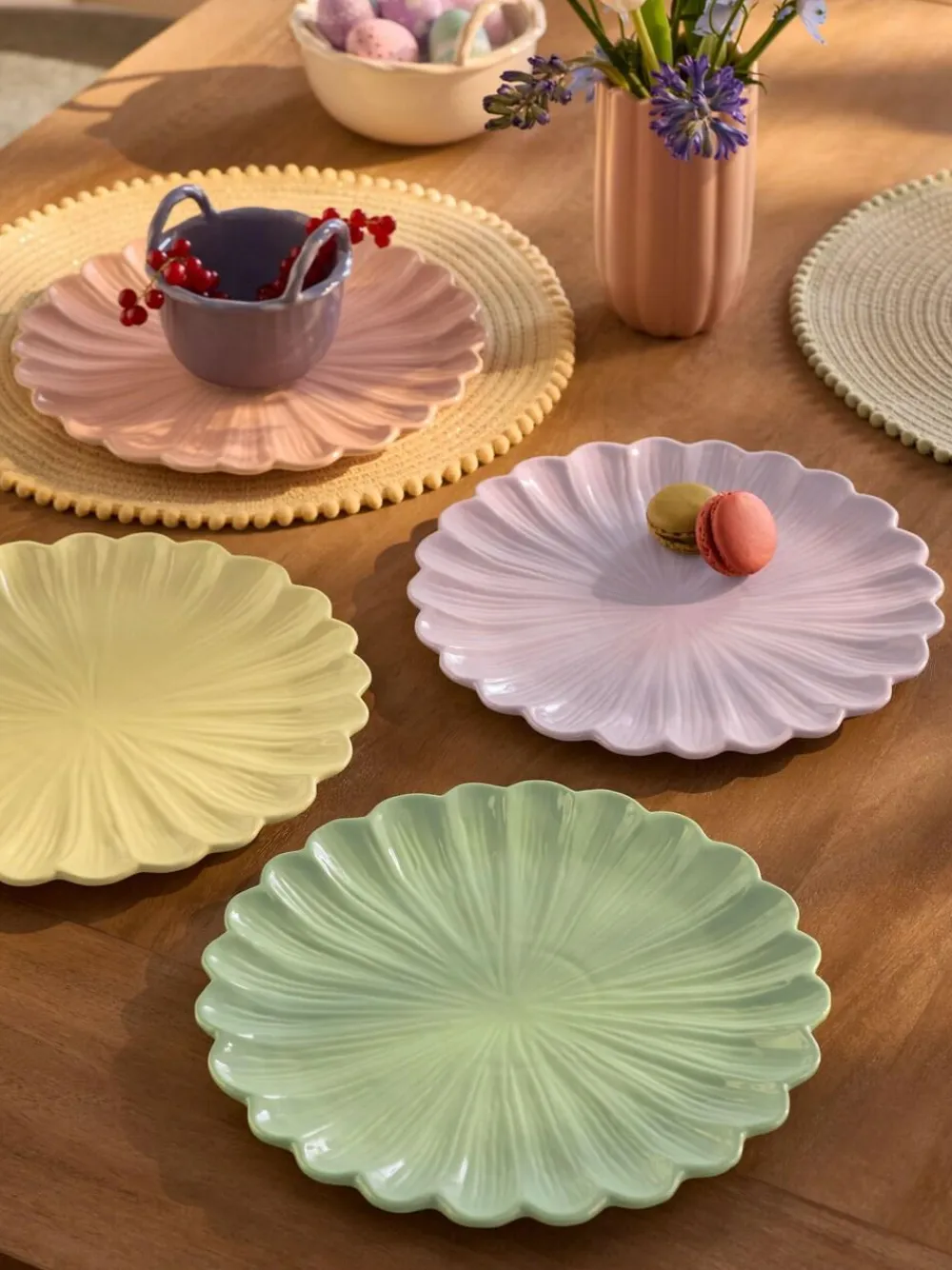 Next Set of 4 Pastel Flower Dinner Plates^ Dinner Sets & Pasta Bowls