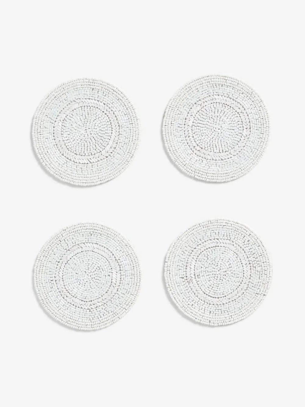 Next Set of 4 White Beaded Coasters^ Table Linen, Placemats & Coasters
