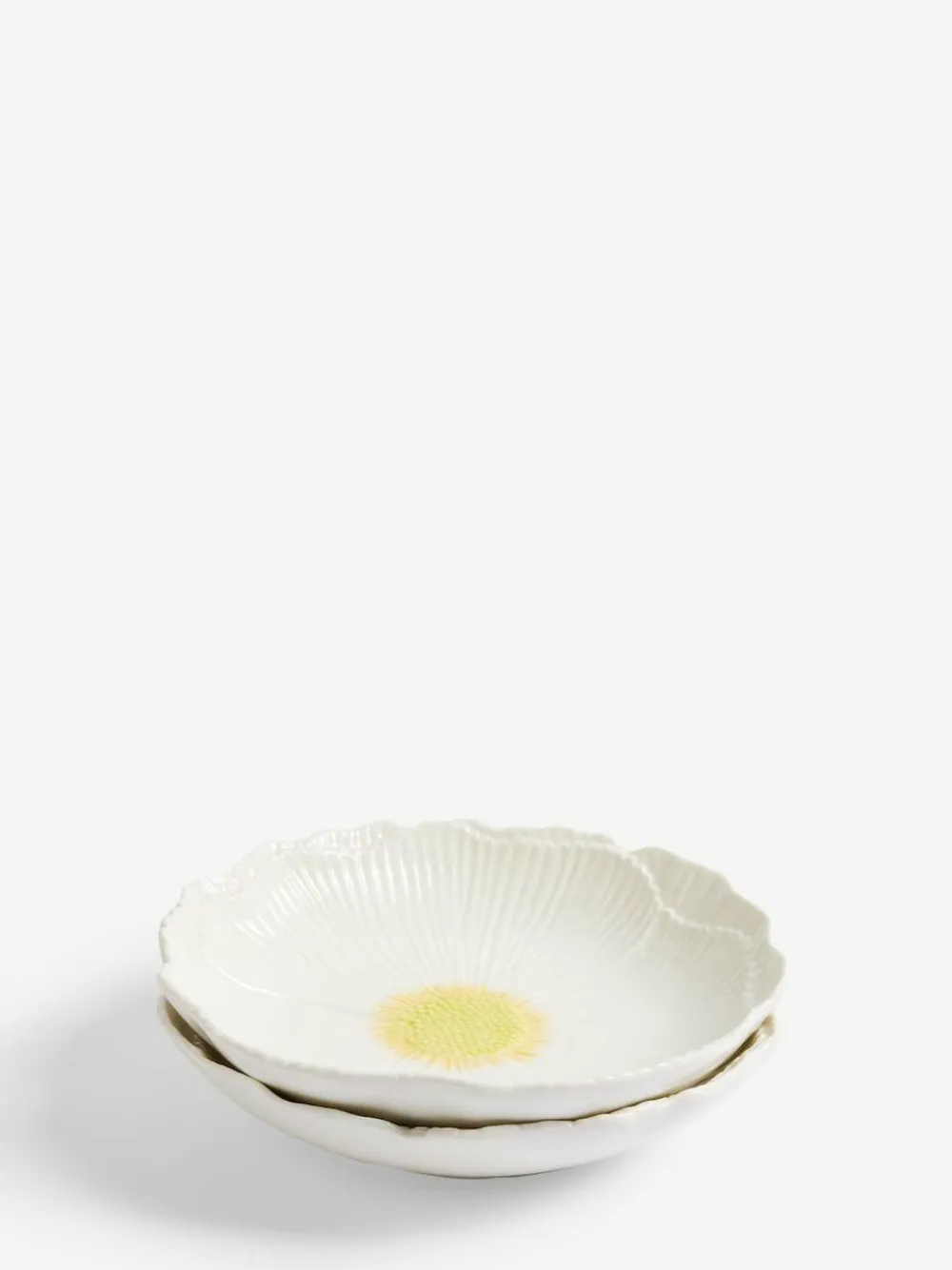 Sale Next Set of 2 White Flower Pasta Bowls