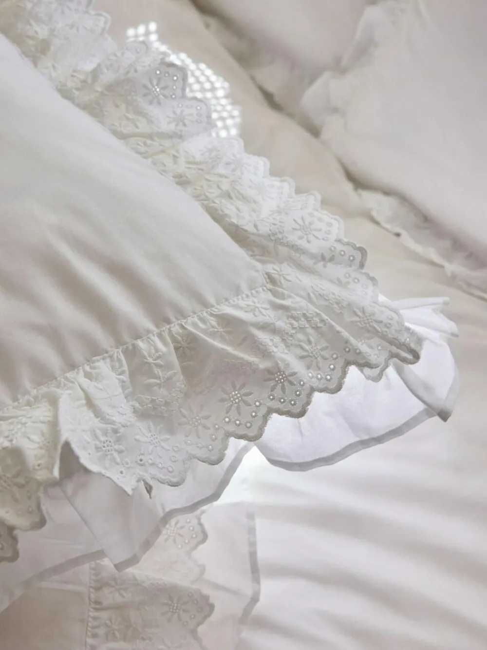 Clearance Shabby Chic by Rachel Ashwell® Set of 2 Broderie Anglaise Ruffle Count Pillowcases White