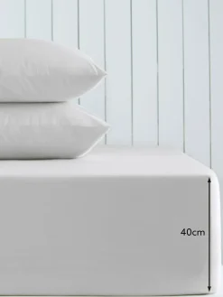 Next Silver Grey Cotton Rich Extra Deep Fitted Bed Sheet^ Bedsheets & Pillow Cases