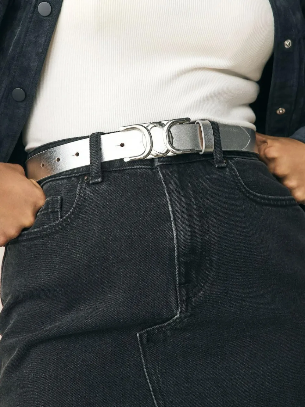 Next Regular Statement Buckle Leather Belt^Women Belts