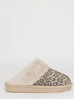 Clearance Simply Be Standard Fit Faux Fur Lined Suede Mule Slippers Light Brown