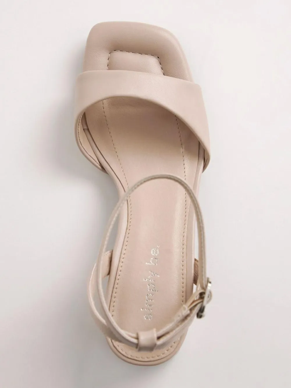 Simply Be Barely There on Low Block Heels in Extra Wide Fit^Women Heels