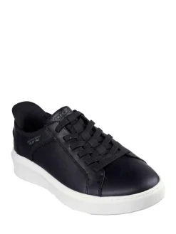 Discount Skechers Court Break Double Vented Slip In Trainers Black