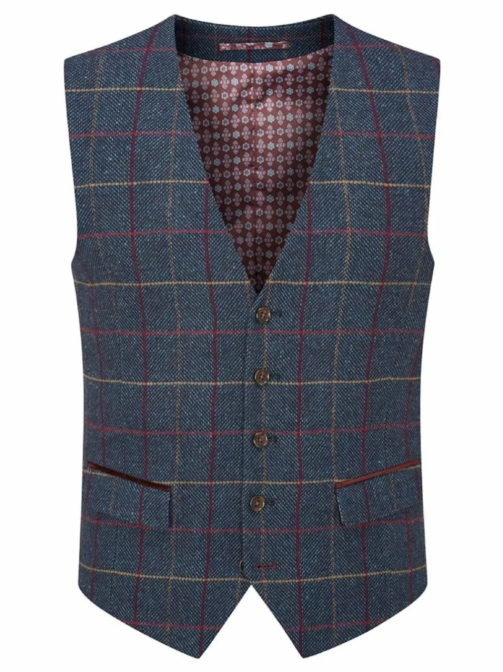 Online Skopes Blue Doyle Tweed Wool Blend Tailored Fit Suit Waistcoat