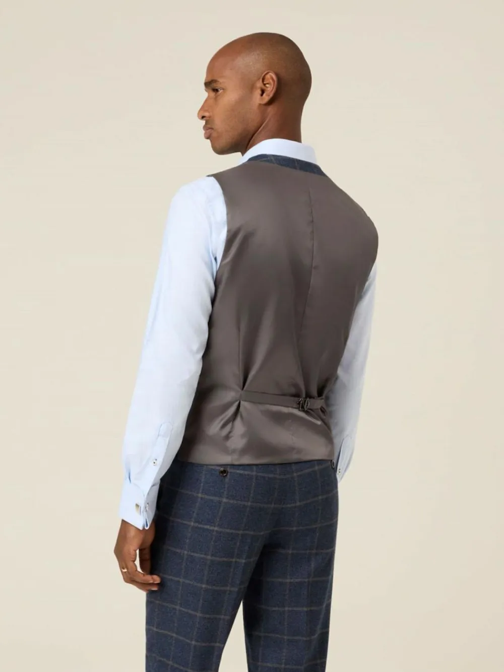 Discount Skopes Blue Meredith Suit Waistcoat Windowpane Check