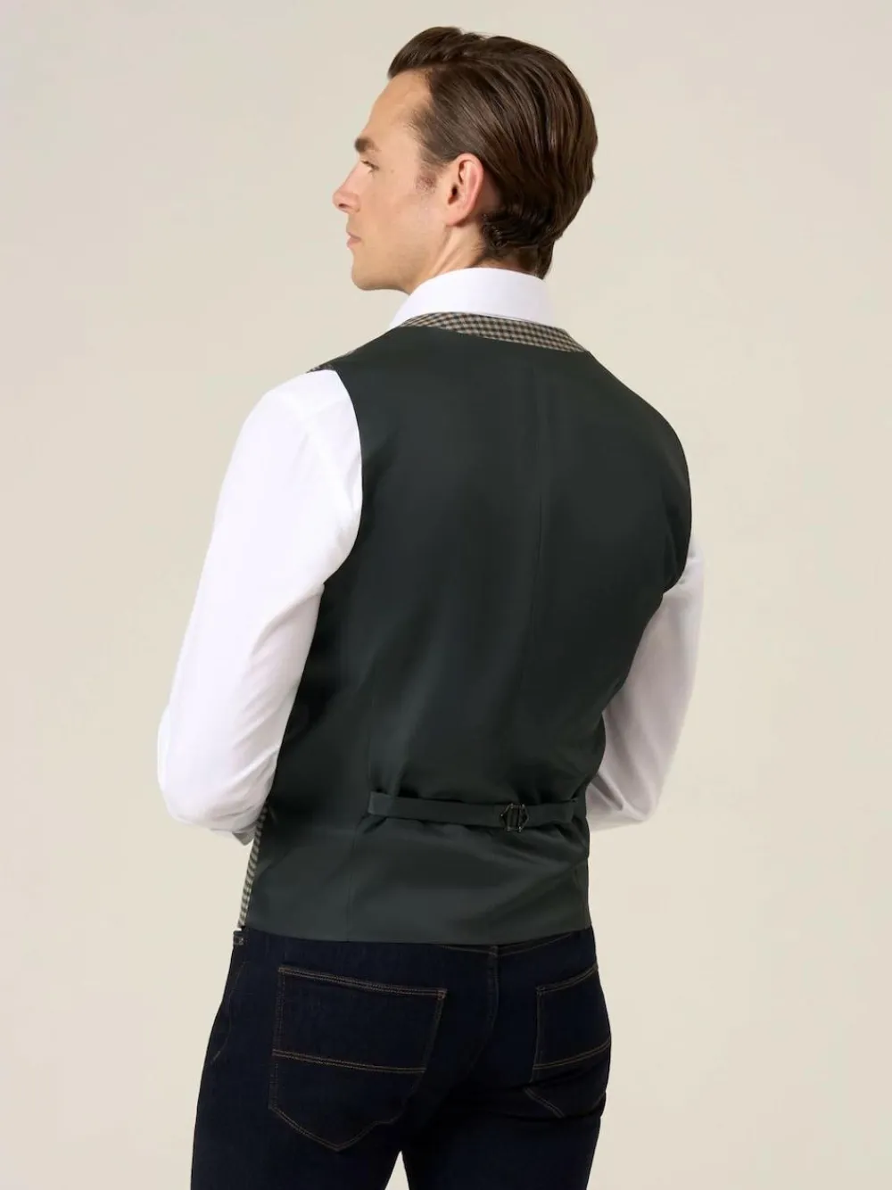 Skopes Green Boston Check Waistcoat^ Vests