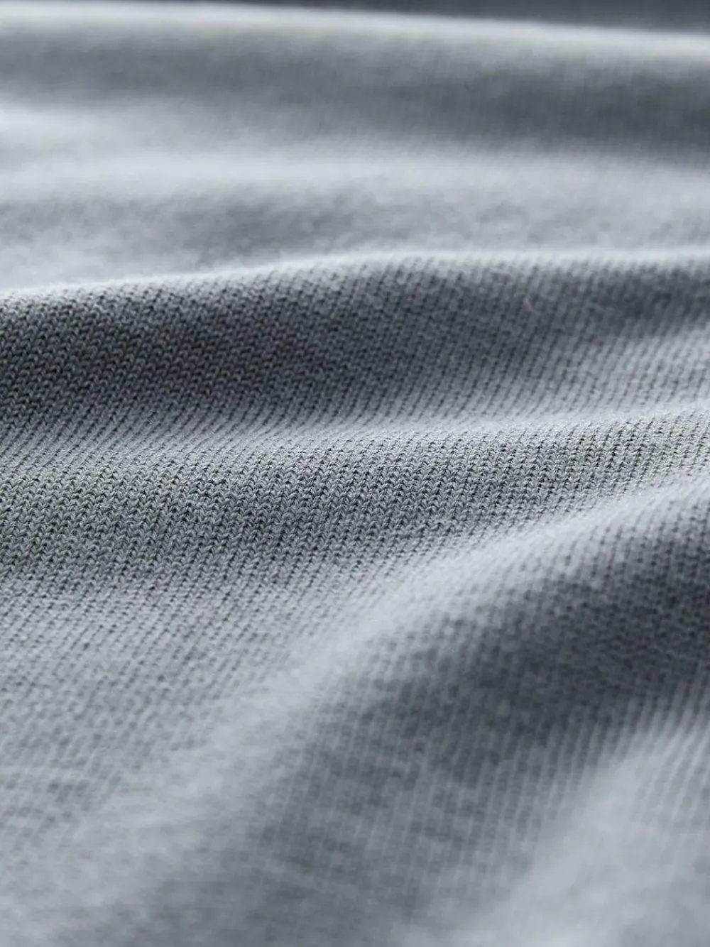 Online Next Slim Fit Cotton Rich Long Sleeve Knitted Polo Shirt Slate Blue