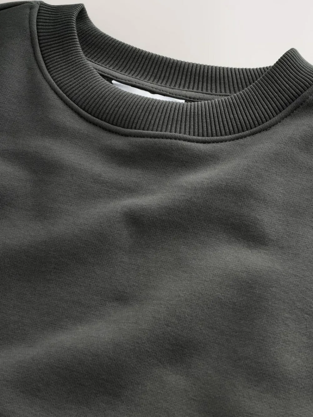 Best Next Slate Grey Regular Fit Heavyweight Cotton Rich Crew Neck Sweatshirt