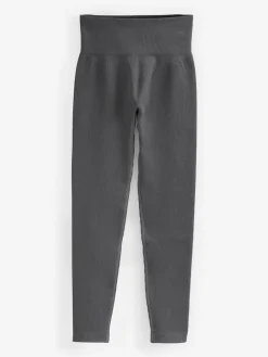 Next Slate Grey Ribbed Seamless High Waist Leggings^Women Sportswear|Leggings & Sweatpants