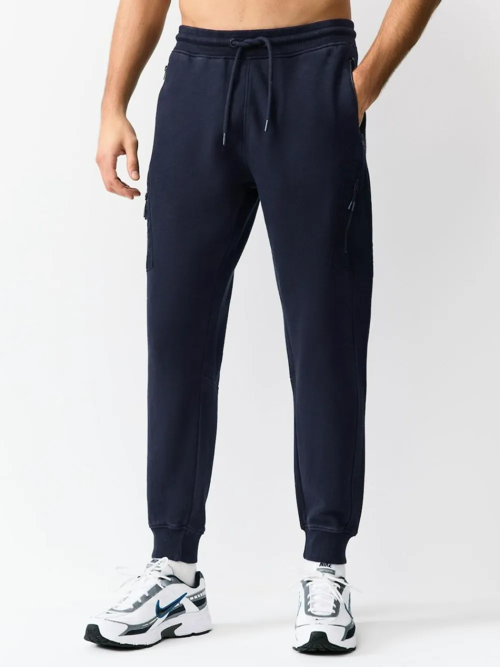 Outlet Next Slim Fit Utility Brushback Heavyweight 2 Pack Cargo Joggers Slate Grey/Navy Blue
