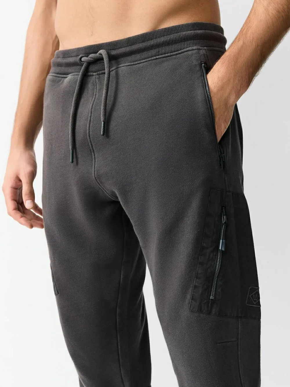Outlet Next Slim Fit Utility Brushback Heavyweight 2 Pack Cargo Joggers Slate Grey/Navy Blue