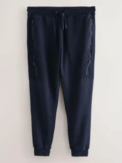 Outlet Next Slim Fit Utility Brushback Heavyweight 2 Pack Cargo Joggers Slate Grey/Navy Blue