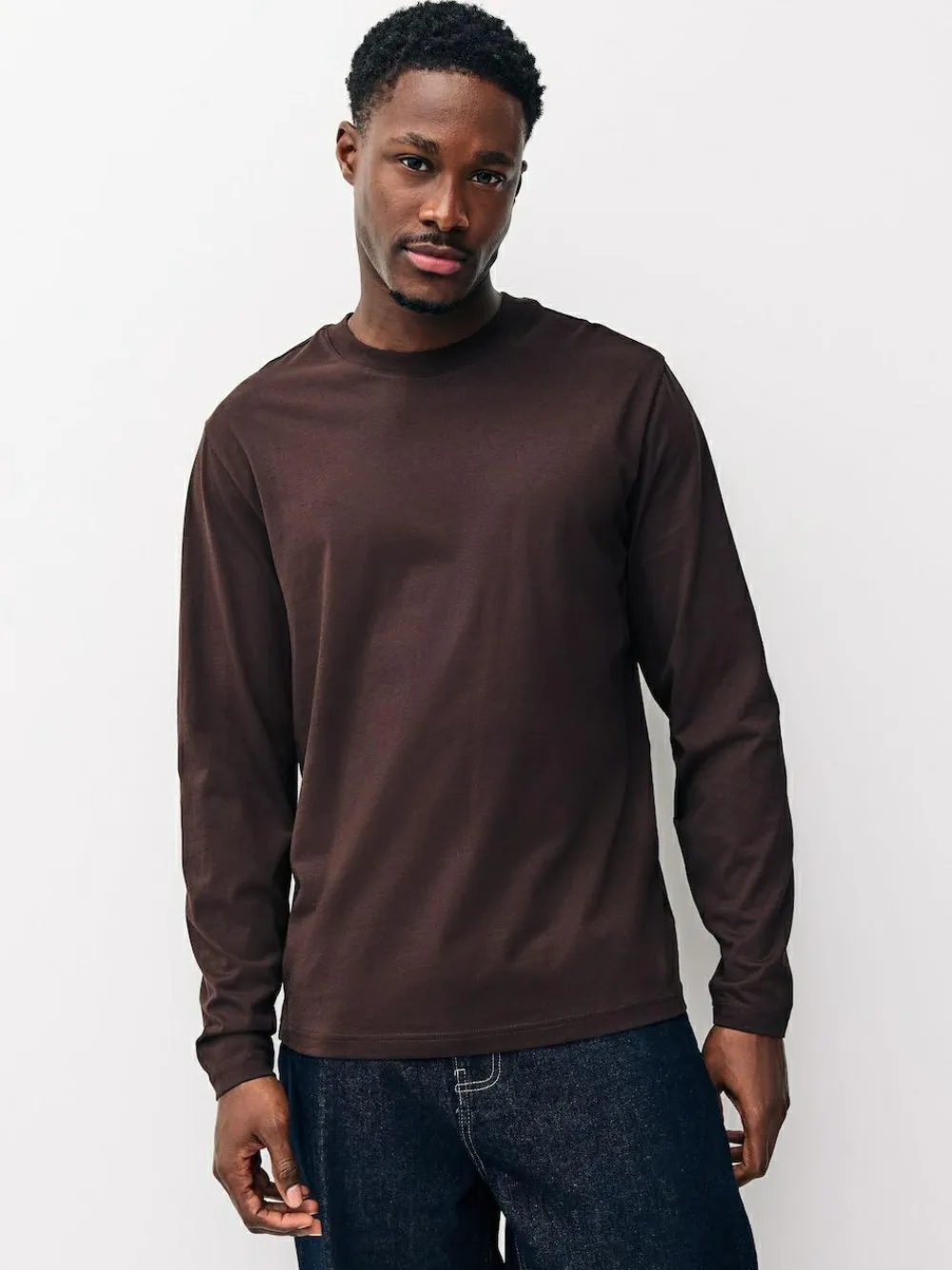 Next Regular Fit Regular Fit Long Sleeve 100% Cotton T-Shirts 5 Pack^ Nightwear|Tops & T-Shirts