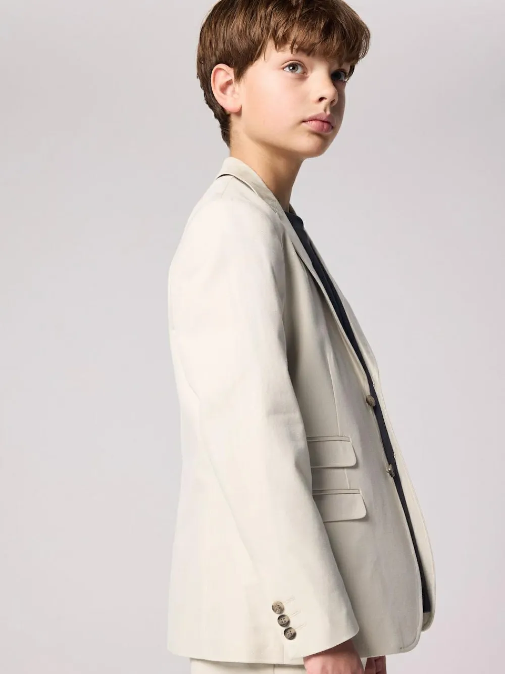 smALLSAINTS Beige Boys Relaxed Fit Sainte Suit Jacket^BOY Suits & Vest