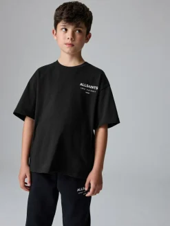 Discount smALLSAINTS Black Oversized Underground Crew Neck Cotton T-Shirt