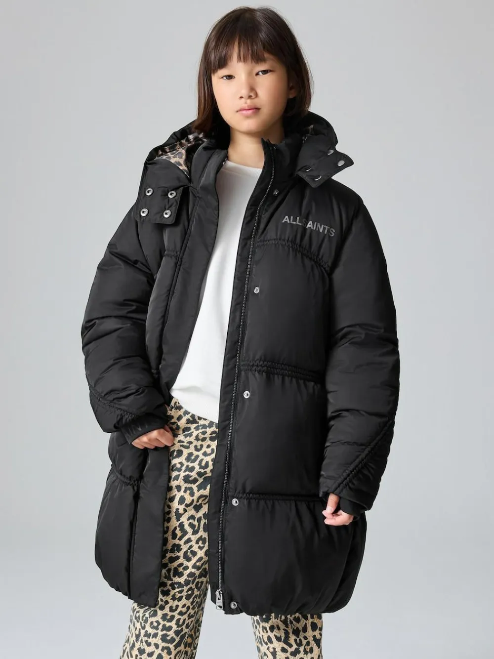 smALLSAINTS Black Ruched Longline Padded Coat^ Jackets & Coats|Snowsuits & Coats