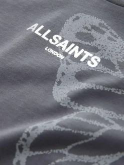 smALLSAINTS Charcoal Grey Asymmetric Hem Crew Neck Cotton T-Shirt^ T-Shirts